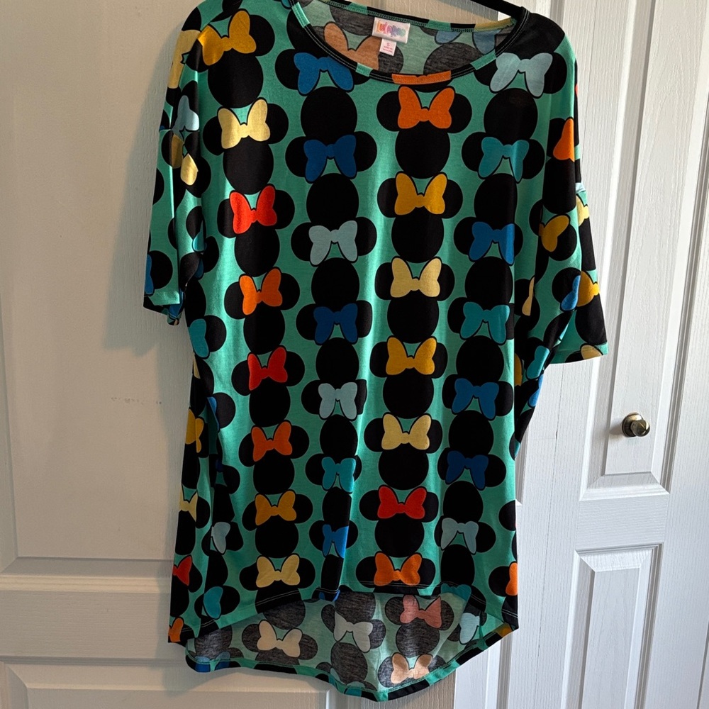 LuLaRoe Disney Irma Minnie Mouse Multicolor Bow EUC